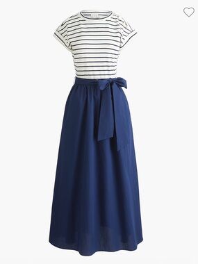 J Crew Button-shoulder Tie-waist Knit Mixy
Dress Maxi Cotton Preppy XST